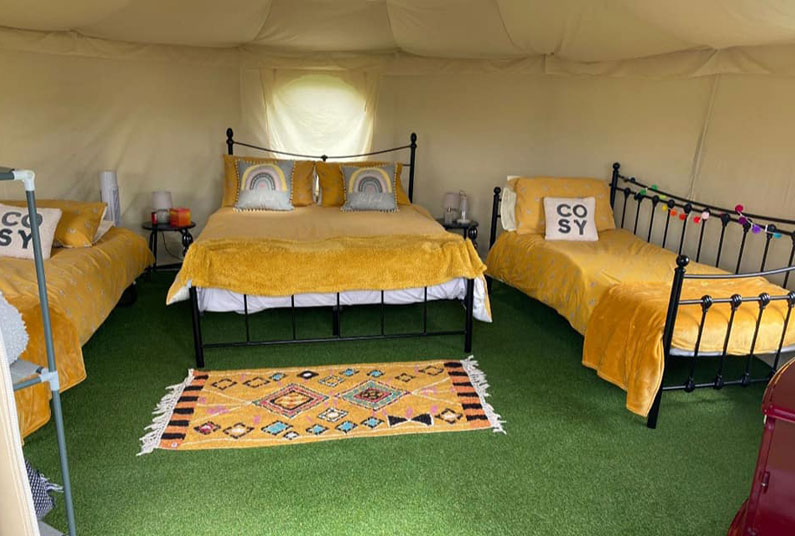 Inside our Luxury Bell Tents